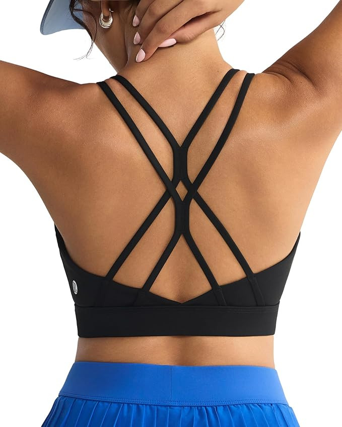 RUNNING GIRL Sports Bras for Women,Strappy Crisscross Back Padded Low Impact Running Sports Bra w... | Amazon (US)