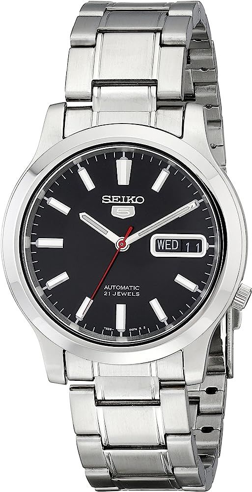 SEIKO Men's SNK795 SEIKO 5 Automatic Stainless Steel Watch with Black Dial | Amazon (US)