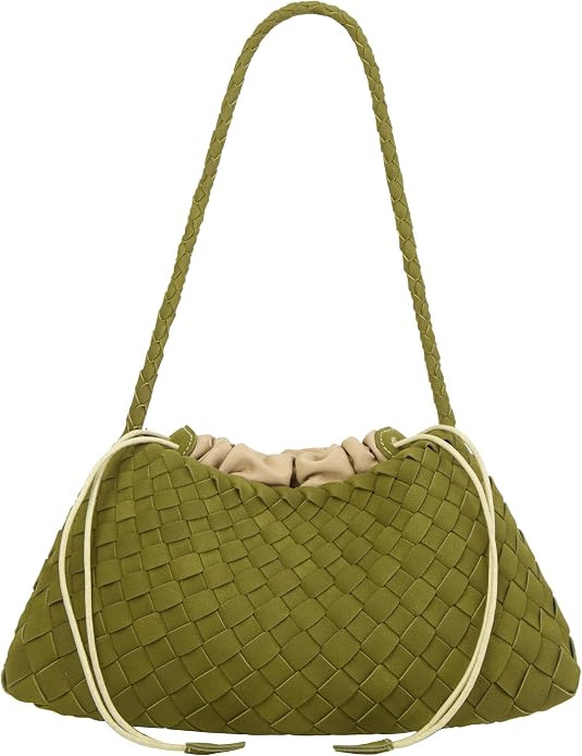 Woven Hobo Bags Women Trendy Suede Bucket Purse Shoulder Bag Tote Handbag | Amazon (US)