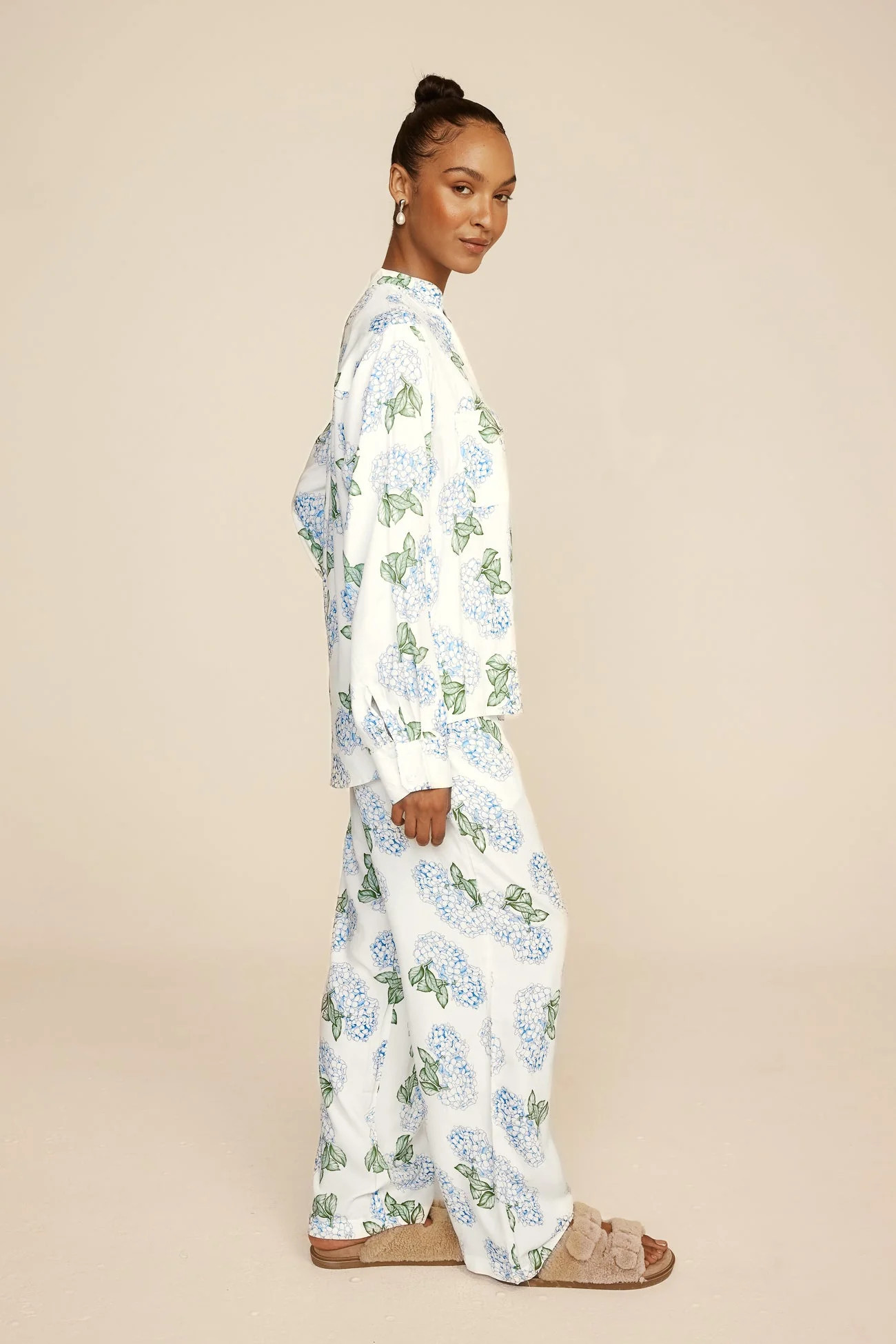 Maggie Pajama Set - Long - Hydrangea Blue | Piyama US