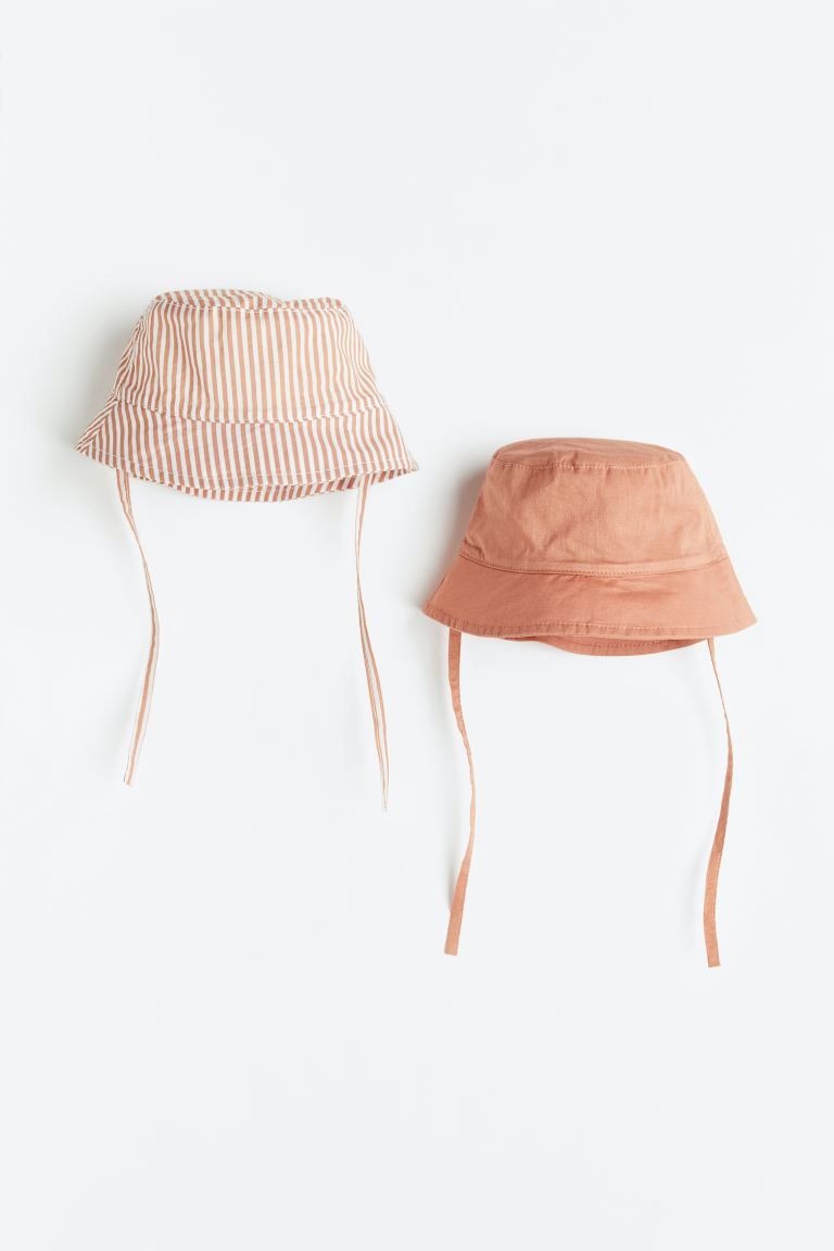 2-pack cotton sun hats | H&M (UK, MY, IN, SG, PH, TW, HK)