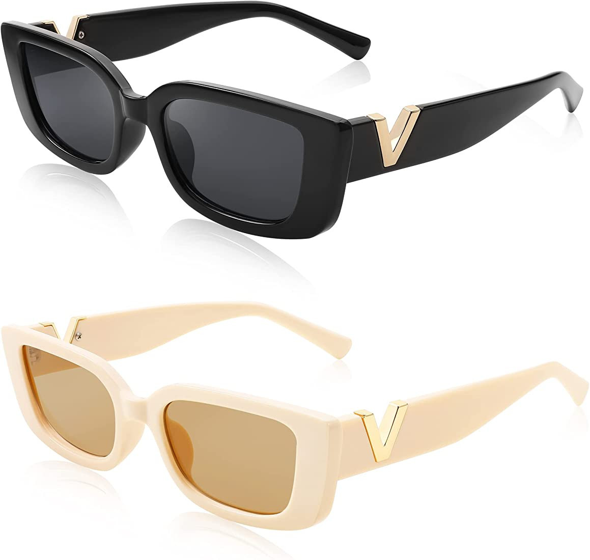 FEISEDY Small Rectangle Sunglasses for Women Men Vintage Trendy Y2K Rectangular Sunglasses B9066 | Amazon (US)