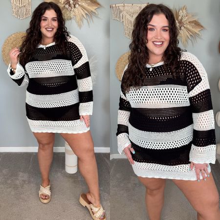 Amazon one piece swimsuit + crochet coverup ☀️🐚🌺 Size XL in coverup, XXL in swimwear 

#LTKPlusSize #LTKStyleTip #LTKSwim