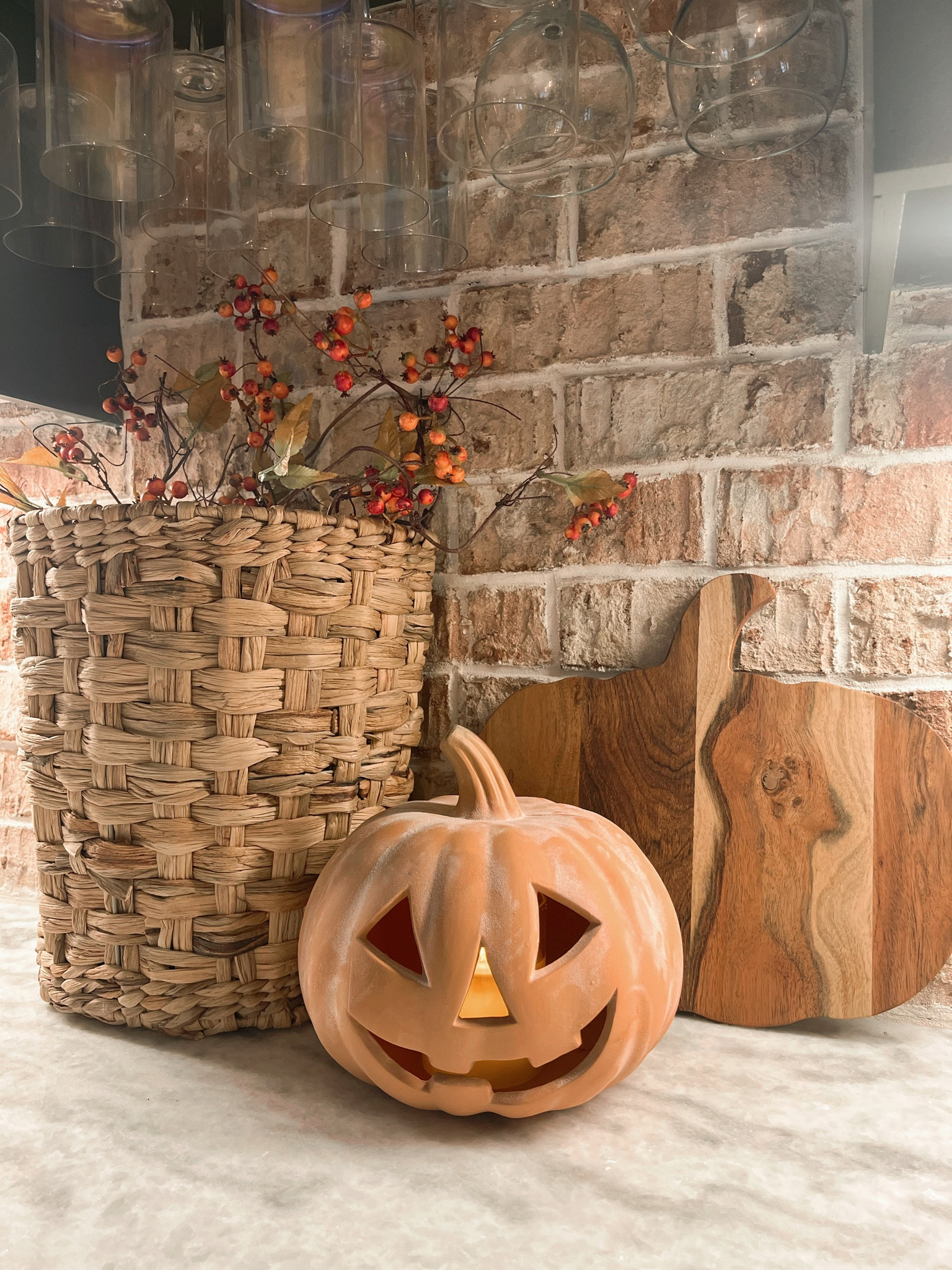 Simply OBSESSED🍂🎃 sharing this darling terracotta pumpkin DIY tomorrow but had to share this setup! Pumpkin cutting board as well — SO CUTE! 

Amazon finds / fall / seasonal decor / faux stems / Etsy / Home Depot / DIYER 

#LTKSeasonal #LTKHalloween #LTKhome