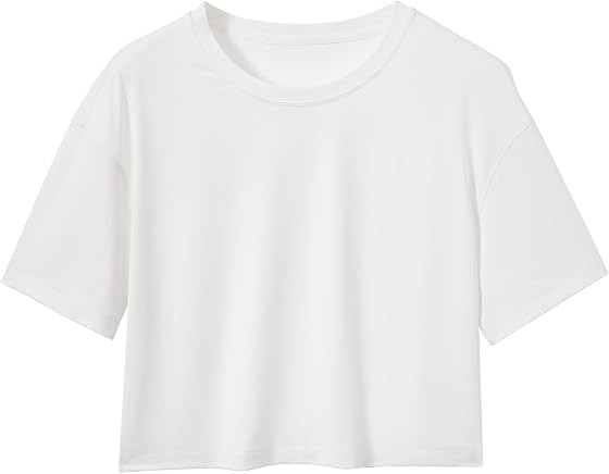 Stelle Womens Workout Crop Top Quick Dry UPF 50+ Oversized Boxy Tee Shirts | Amazon (US)