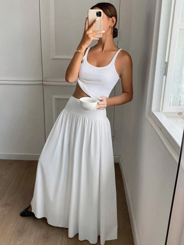 White Maxi Skirt | SHEIN