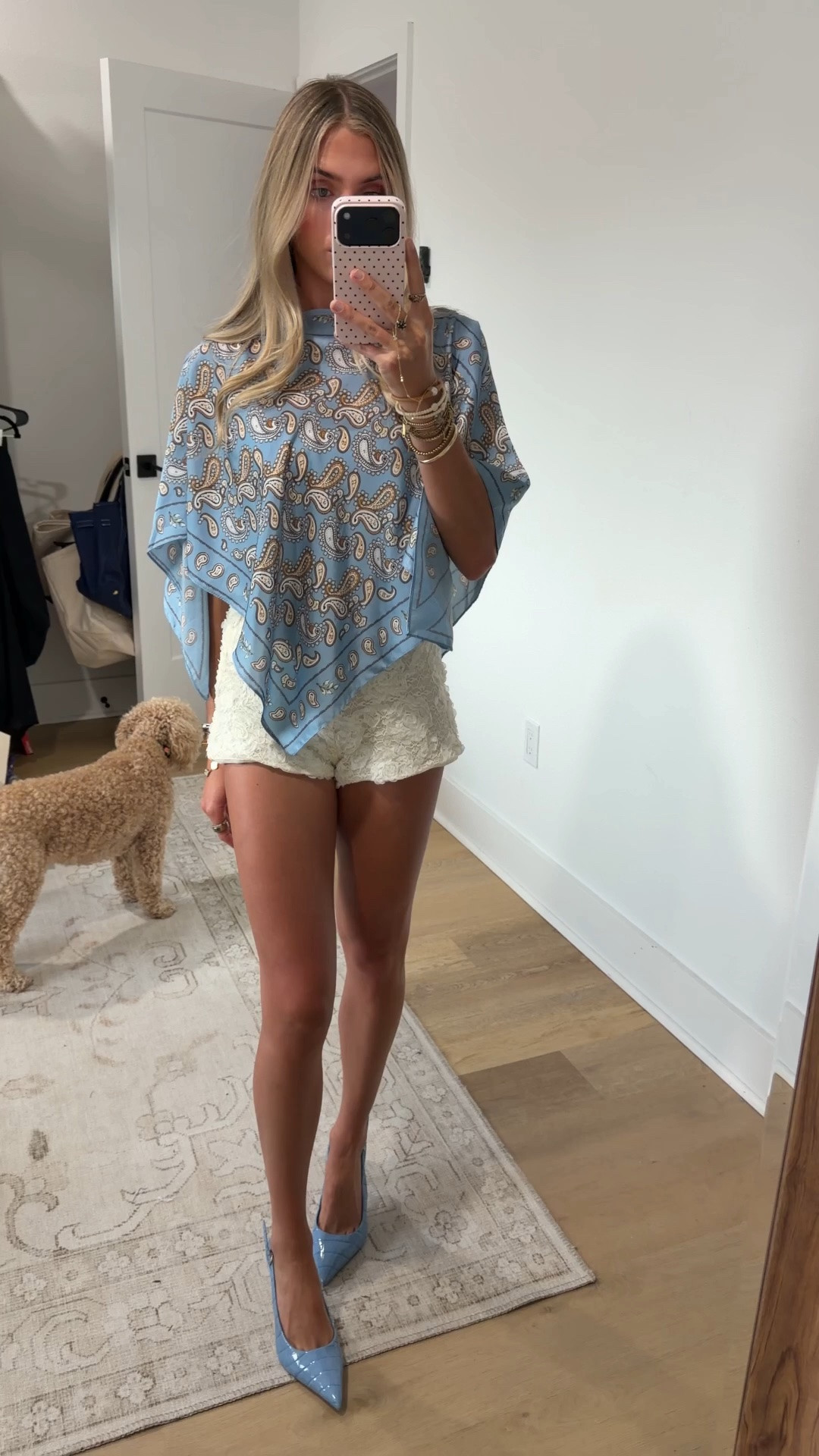 Anthropologie scarf shawl top is all the craze right now. I love how you can put it over any outfit snd you get a completely different vibe. My shorts are size xs from @12th Tribe  and I paired it with my favorite blue heels that are actually comfortable. My 12th tribe code is SLOANEFES10. @Anthropologie

#LTKdayinmylife #LTKootd #LTKgrwm