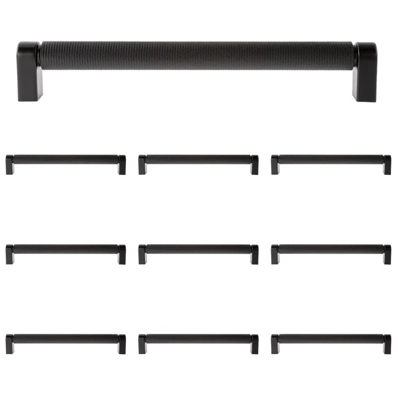 Kent Knurled 7" Matte Black Bar Pull Multipack | Wayfair North America