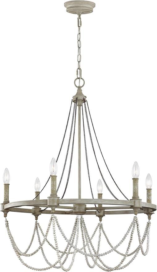 Feiss F3132/6FWO/DWW Beverly Candle Chandelier Lighting, White, 6-Light (28"Dia x 36"H) 360watts | Amazon (US)