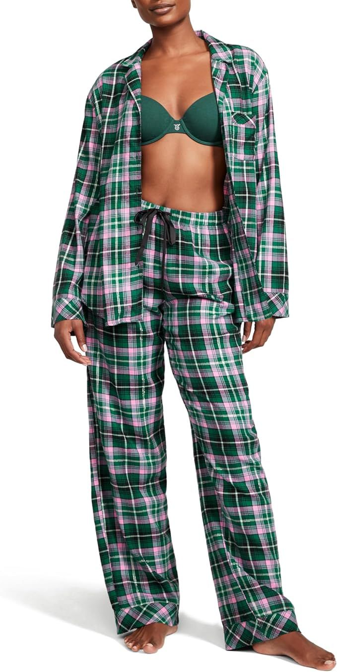 Victoria's Secret Flannel Long Pajama Set, Women's Sleepwear (XS-XXL) | Amazon (US)