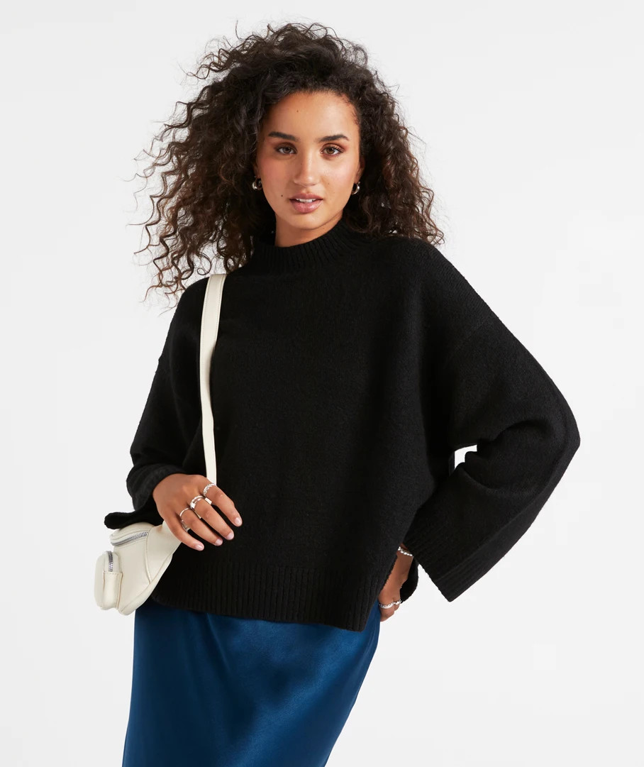 SOLANGE MOCK NECK KNIT SWEATER | Sportsgirl