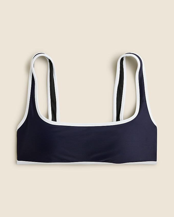 Squareneck bikini top with contrast trim | J. Crew US