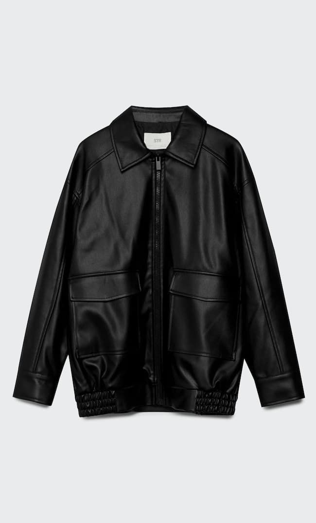 Faux leather jacket with pockets | Stradivarius (UK)