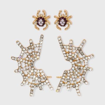SUGARFIX by BaubleBar Spider and Web Stud Earring Set 2pc - Black | Target