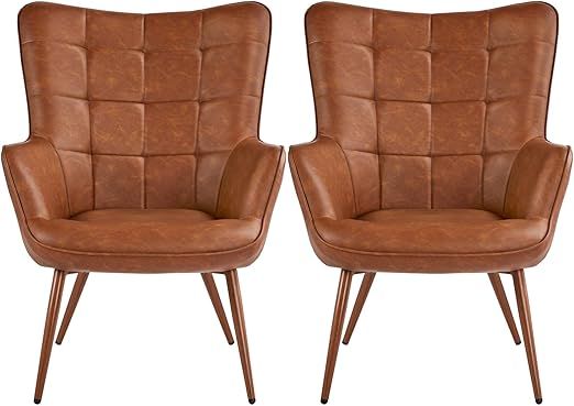 Yaheetech Faux Leather Accent Chair Decor lovers decoration ideas luxury furniture amazon style | Amazon (US)