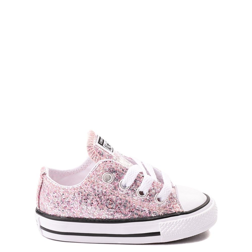 Converse Chuck Taylor All Star Lo Glitter Sneaker - Baby / Toddler - Pink Foam | Journeys