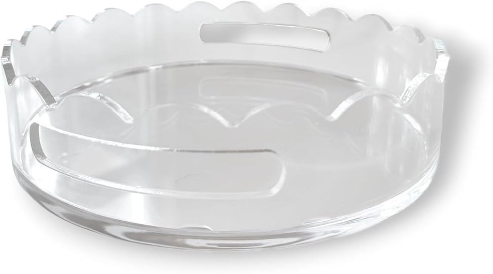 Acrylic Scalloped Round Tray with Handles - 10" Diameter | Amazon (US)