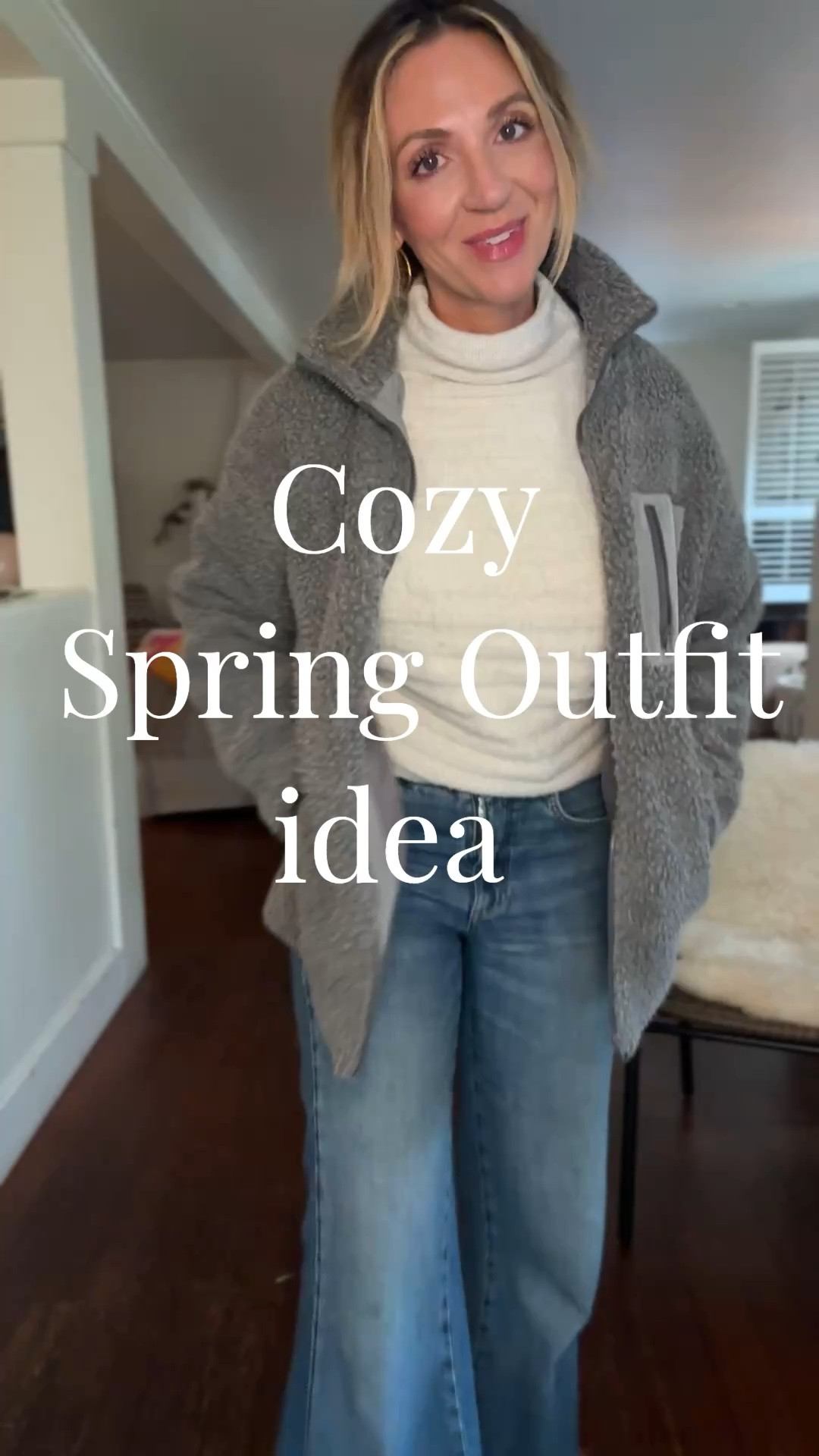 Cozy spring outfit idea • sherpa jacket outfit • wide leg jeans outfit 🤍

One of those chilly, slightly dreary spring days where you want something cozy but still cute. I’m wearing a Free People–style sherpa jacket, relaxed wide-leg denim, and Birkenstock Boston style clog dupes — such an easy everyday outfit.

The sherpa jacket is under $40, comes in several really cute colors, and has that cozy oversized look. I’m wearing a medium and I’m 5’7” for reference so you can see how it fits on me.

This outfit is perfect for running errands, casual mom outfits, cozy days at home, or chilly spring mornings when it still feels a little cold outside. The sherpa is incredibly soft and the clogs are honestly one of the most comfortable shoes I own.

Sizing for reference:  
I’m 5’7”, size 6, usually small in tops and medium in bottoms.

Also linking my Boston style clog dupes — side note, they’re currently on my TikTok Shop page for around $20, which is such a good deal. https://www.tiktok.com/momlifestyled

Everything is linked here in LTK 🤍

#cozyspringoutfit #widelegjeansoutfit #casualmomoutfit #sherpajacketoutfit #everydaystyle 
