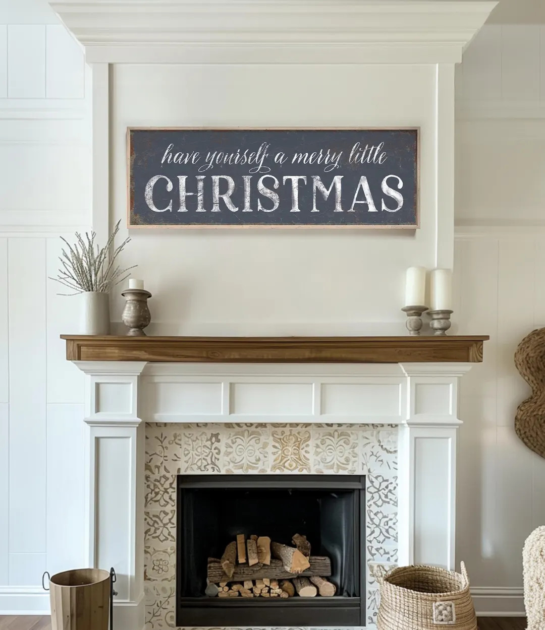 Long Horizontal have Yourself a Merry Little Christmas Sign in Hale Navy, Holiday Wall Decor, Hol... | Etsy (US)