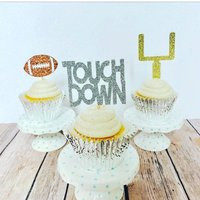 Football Glitter Cupcake Toppers Party Decorations | Etsy (US)