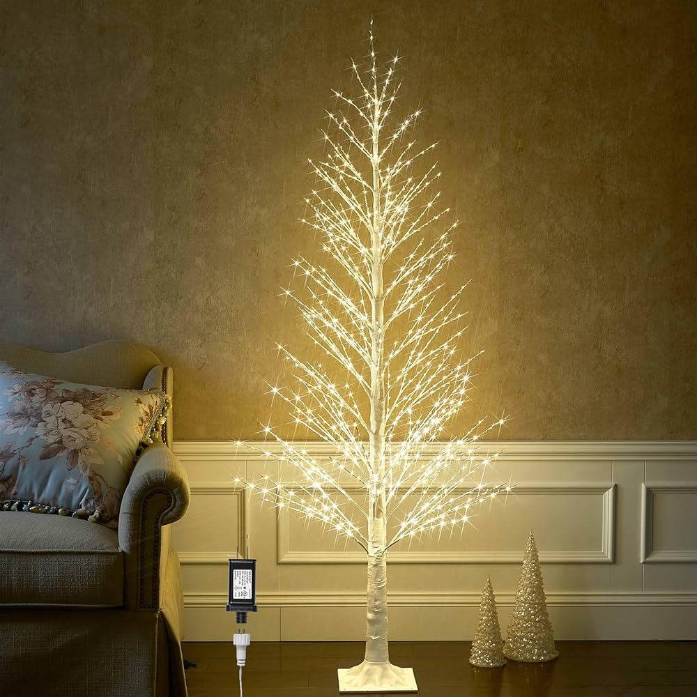 Hairui Lighted Twig White Alpine Tree with Fairy Lights 6FT 810 LED for Indoor Outdoor Home and C... | Amazon (US)