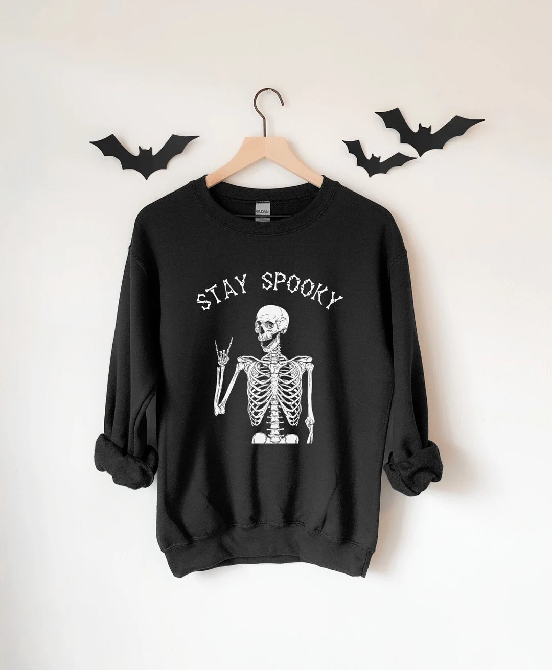 Spooky Sweatshirt, Stay Spooky Sweatshirt, Skeleton Sweatshirt, Halloween Sweatshirt, Womens Hall... | Etsy (US)