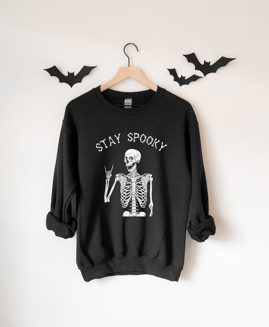 Spooky Sweatshirt, Stay Spooky Sweatshirt, Skeleton Sweatshirt, Halloween Sweatshirt, Womens Hall... | Etsy (US)