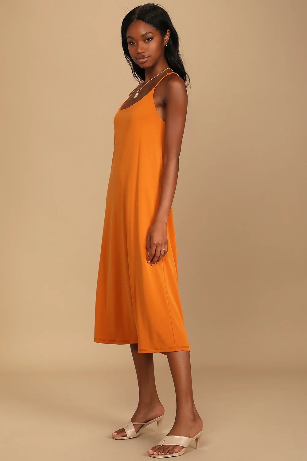 Burst of Brightness Orange Column Midi Dress | Lulus (US)