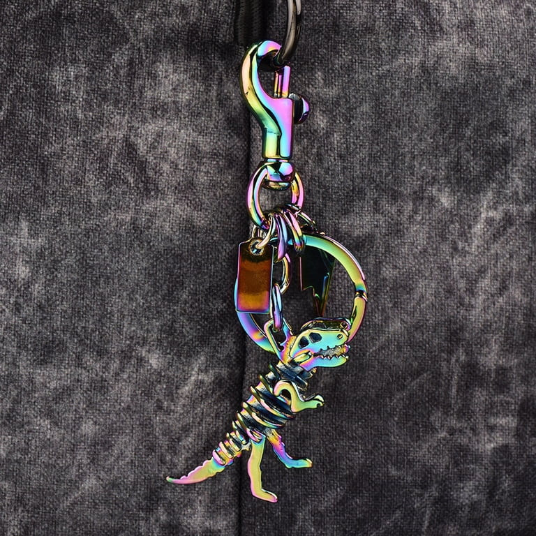 KUFptva Colorful Alloy Dinosaur Bone Keyring Eye Catching Metal Keychain Accessory Fashionable Ba... | Walmart (US)