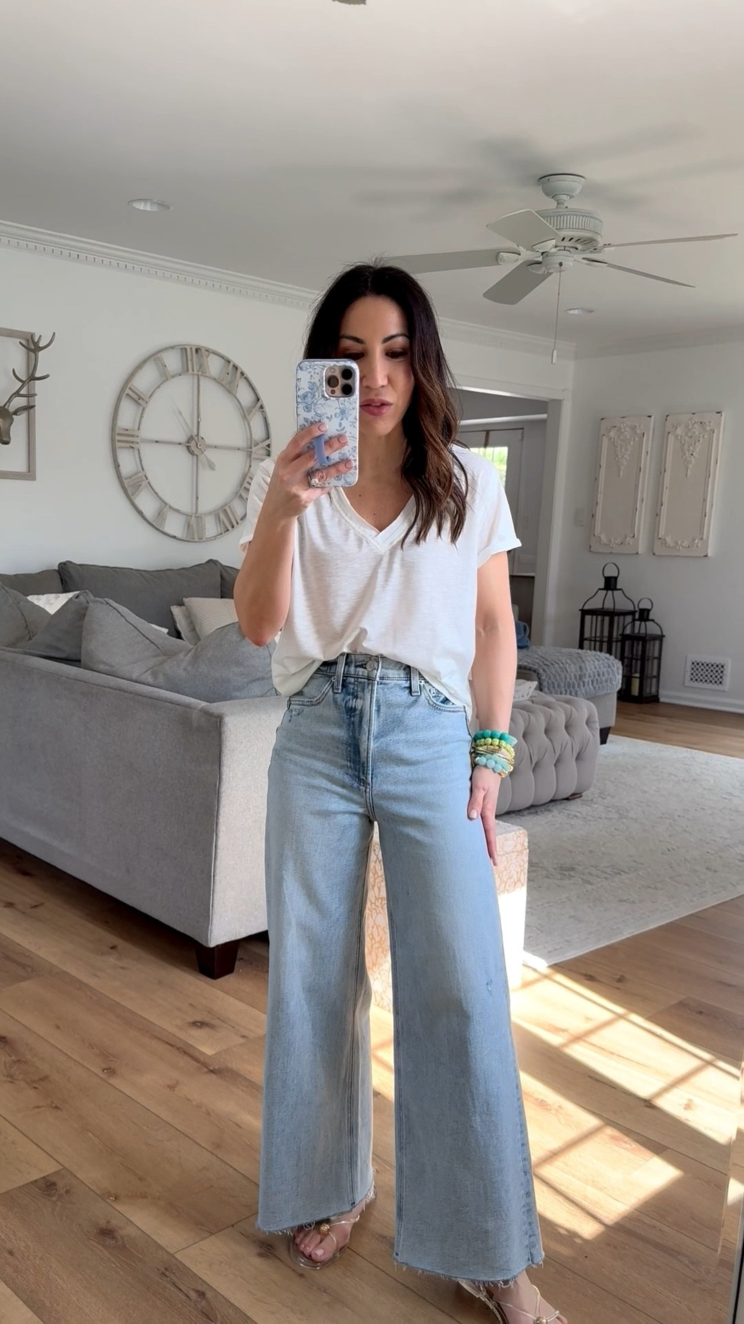 Pistola jeans code: SPRING20. I sized up to a 26. Wide leg jeans. Small white V-neck tee. 

#LTKPetite #LTKSaleAlert #LTKOver40

#LTKSaleAlert #LTKOver40 #LTKPetite
