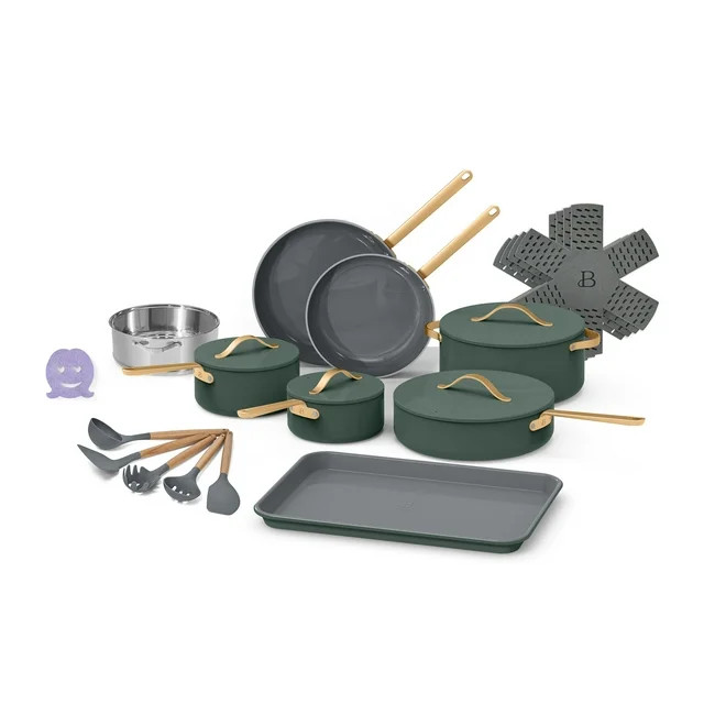 Beautiful 22pc Cookware Set, Thyme Green by Drew Barrymore | Walmart (US)
