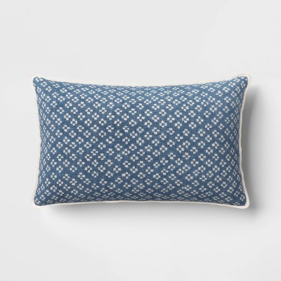 Lumbar Block Print Pillow Blue - Threshold™ | Target