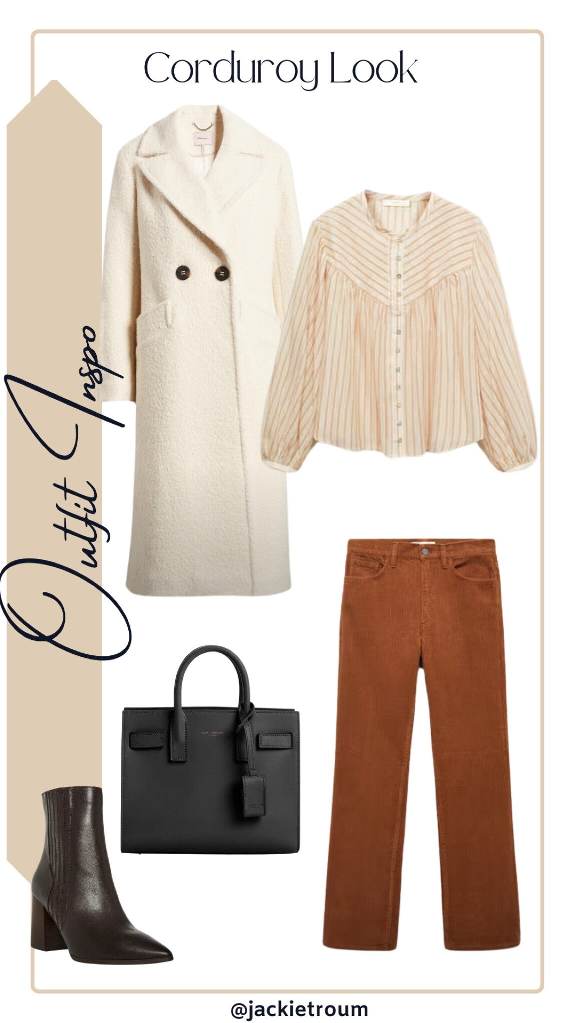 How to Wear Corduroys: 

Top & Corduroy Pants: Mango
Boots: Blondo (50% off)
Hoop Earrings: Madewell
Cream Coat: BCBGeneration
Bag: Saint Laurent

#LTKstyletip #LTKSeasonal #LTKsalealert