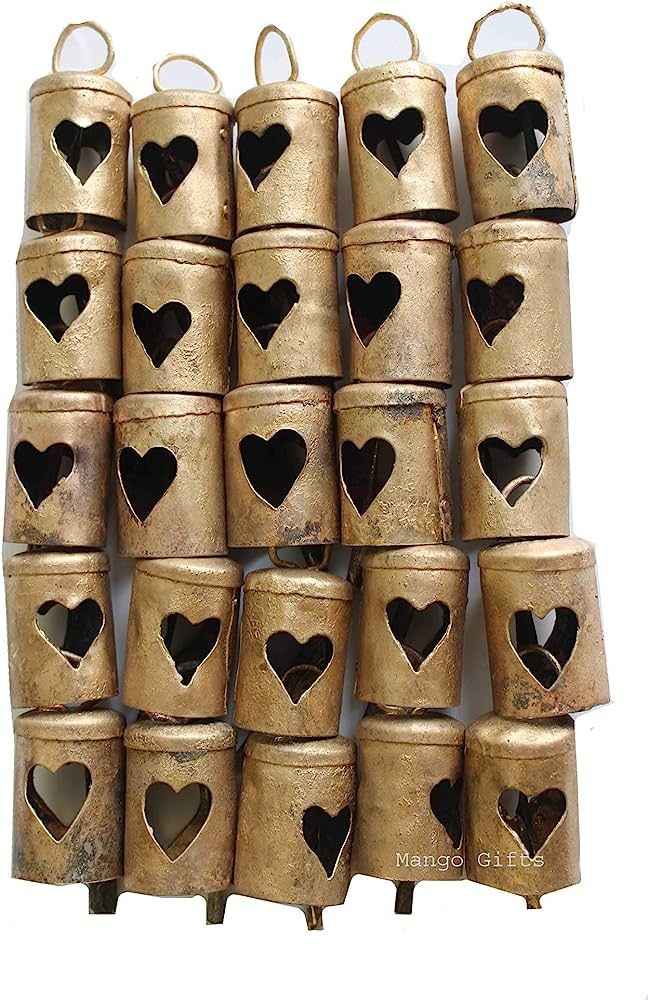 Thirty Six Tin Bells with Metal Striker (2.5" Heart Bells) | Amazon (US)