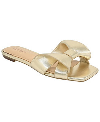 On 34th Women's Pearlaa Square Toe Flat Sandals, Macy's Exclusive - Macy's | Macy's