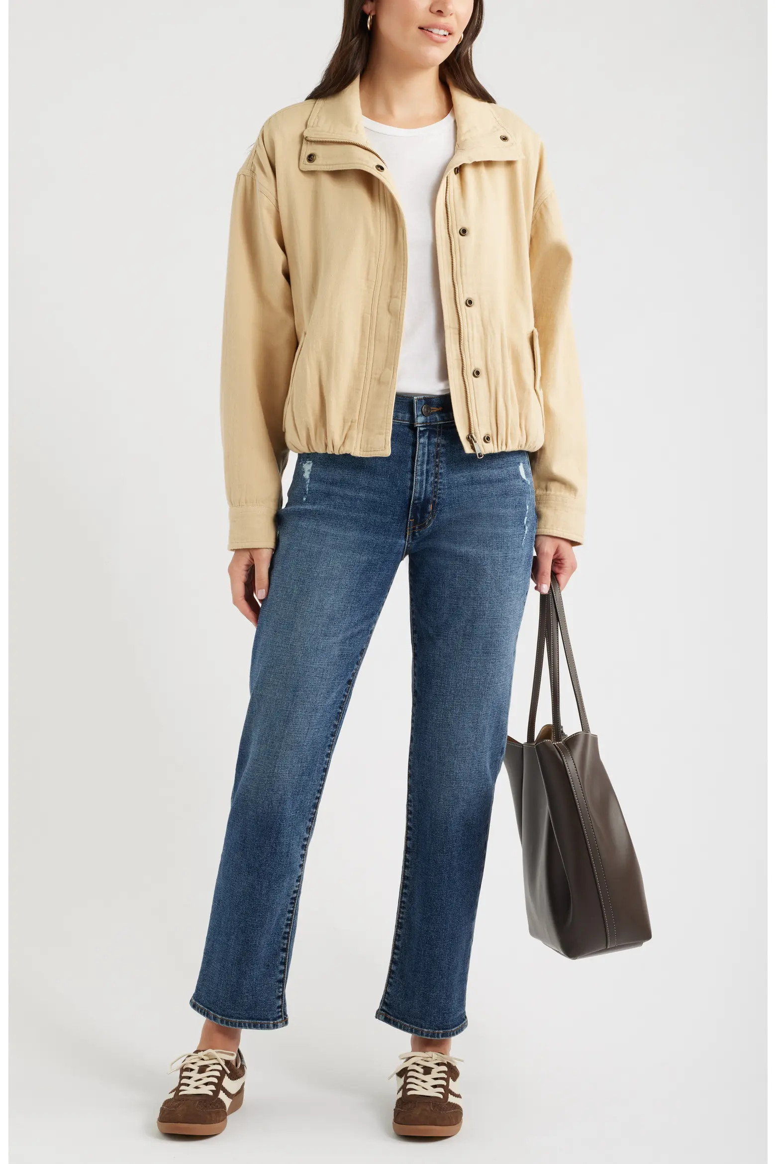 Bubble Hem Cotton Twill Jacket (Women) | Nordstrom | Nordstrom