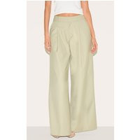 Sage Woven Double Pleat Wide Leg Pants, Clay | PrettyLittleThing US