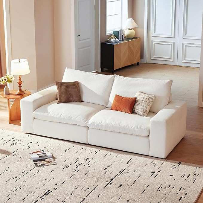 Cloud Couch Sectional 81.1'' Oversized Modular Deep Seat Sofa Comfy White Cloud Couch with Washab... | Amazon (US)
