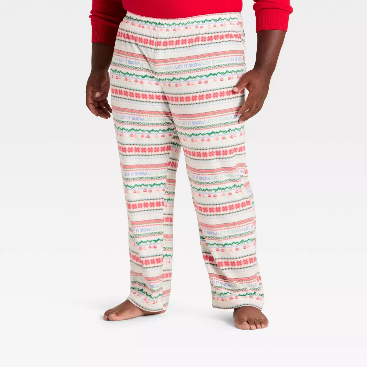 Men’s Big & Tall "Let it Snow" Fair Isle Microfleece Holiday Matching Family Pajama Pants - Won... | Target
