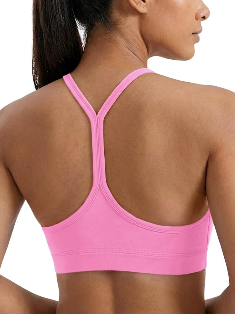 Aoysky Womens Racerback Sports Bras Workout Gym Padded Low Impact Spaghetti Strap Wireless Scoop ... | Amazon (US)
