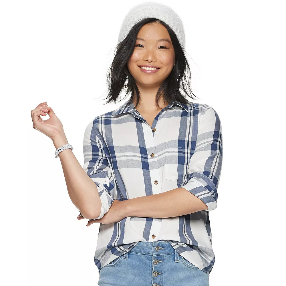Juniors' SO® Button Down Shirt | Kohl's