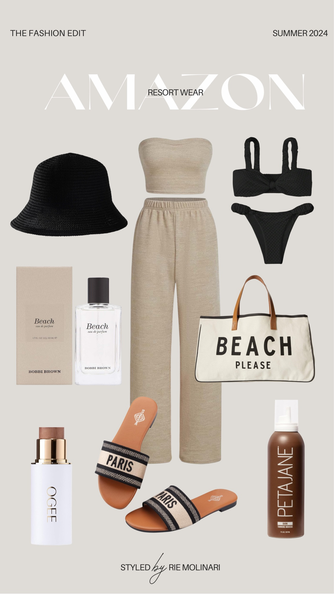 Cute two piece spring outfit. Love this bathing suit! Add the sandals, bucket hat and beach bag to complete the look. Everyone needs a great self tanner. #amazonfashion #beachbag #sandals #founditonamazon

#LTKswim #LTKitbag #LTKtravel