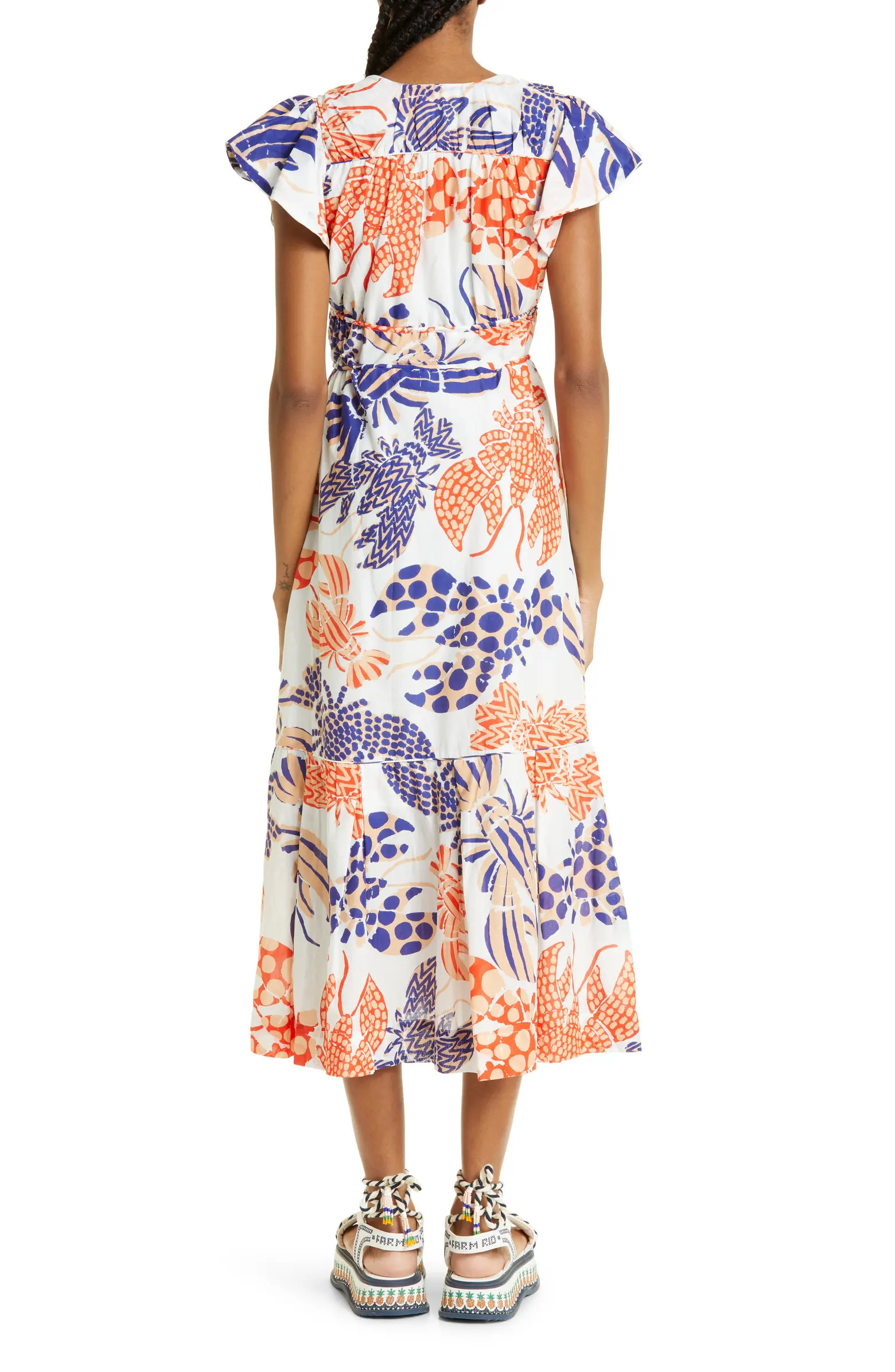 Mixed Lobsters Print Tiered Cotton Dress | Nordstrom