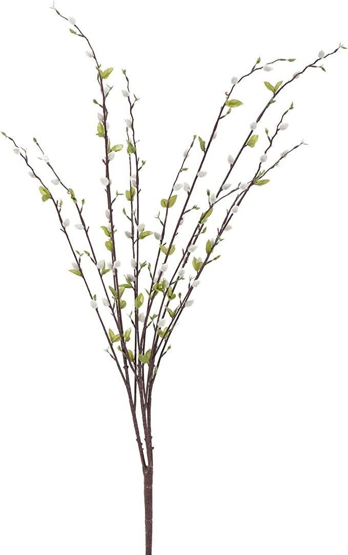 Vickerman 36" Artificial Gray Pussy Willow Bush - 36-inch Faux Floral Stems for Elegant Decor - R... | Amazon (US)