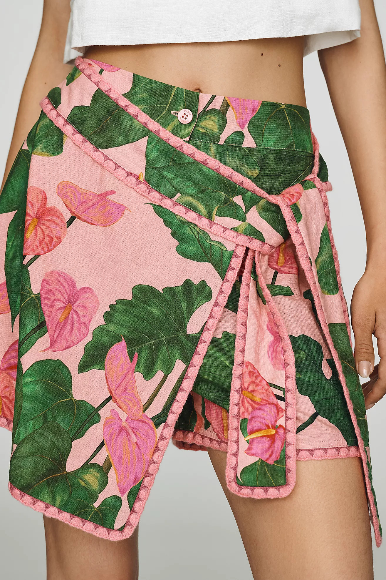 Farm Rio Linen Wrap Skort | Anthropologie (US)