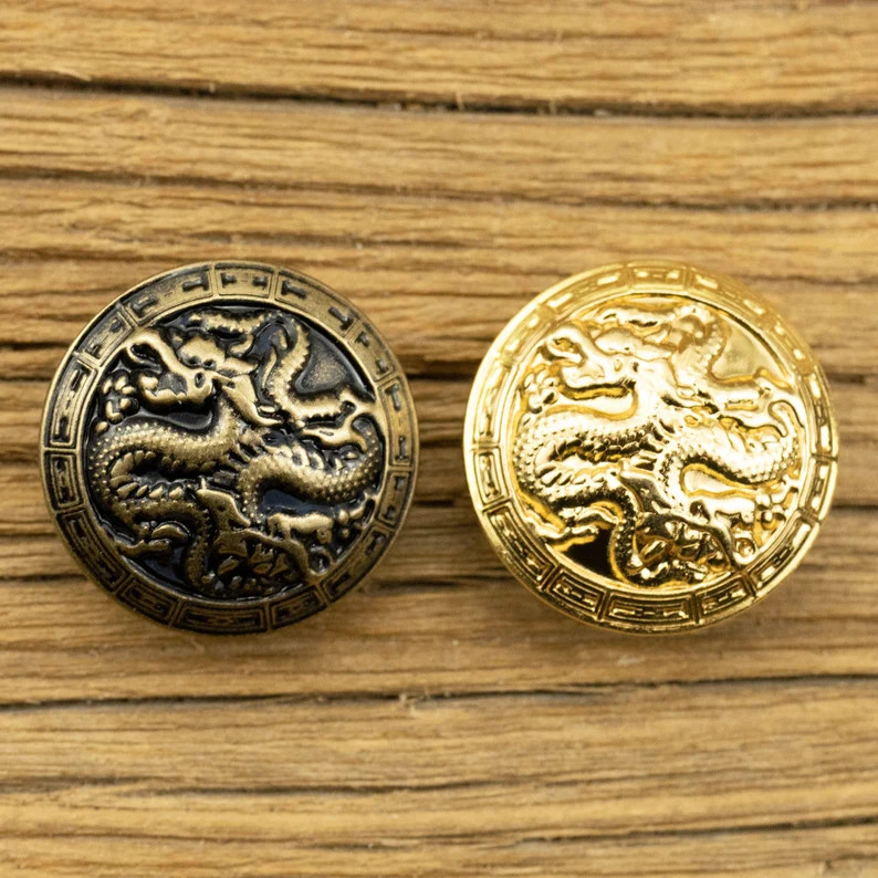 Metal Dragon Buttons-10Pcs Brass Vintage Bronze/Gold Button for Sewing-Blazer/Jacket/Coat/Sweater | Etsy (US)