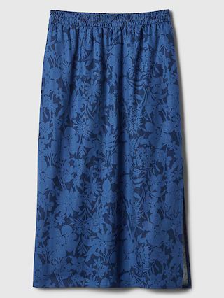 Linen-Blend Midi Slip Skirt | Gap Factory