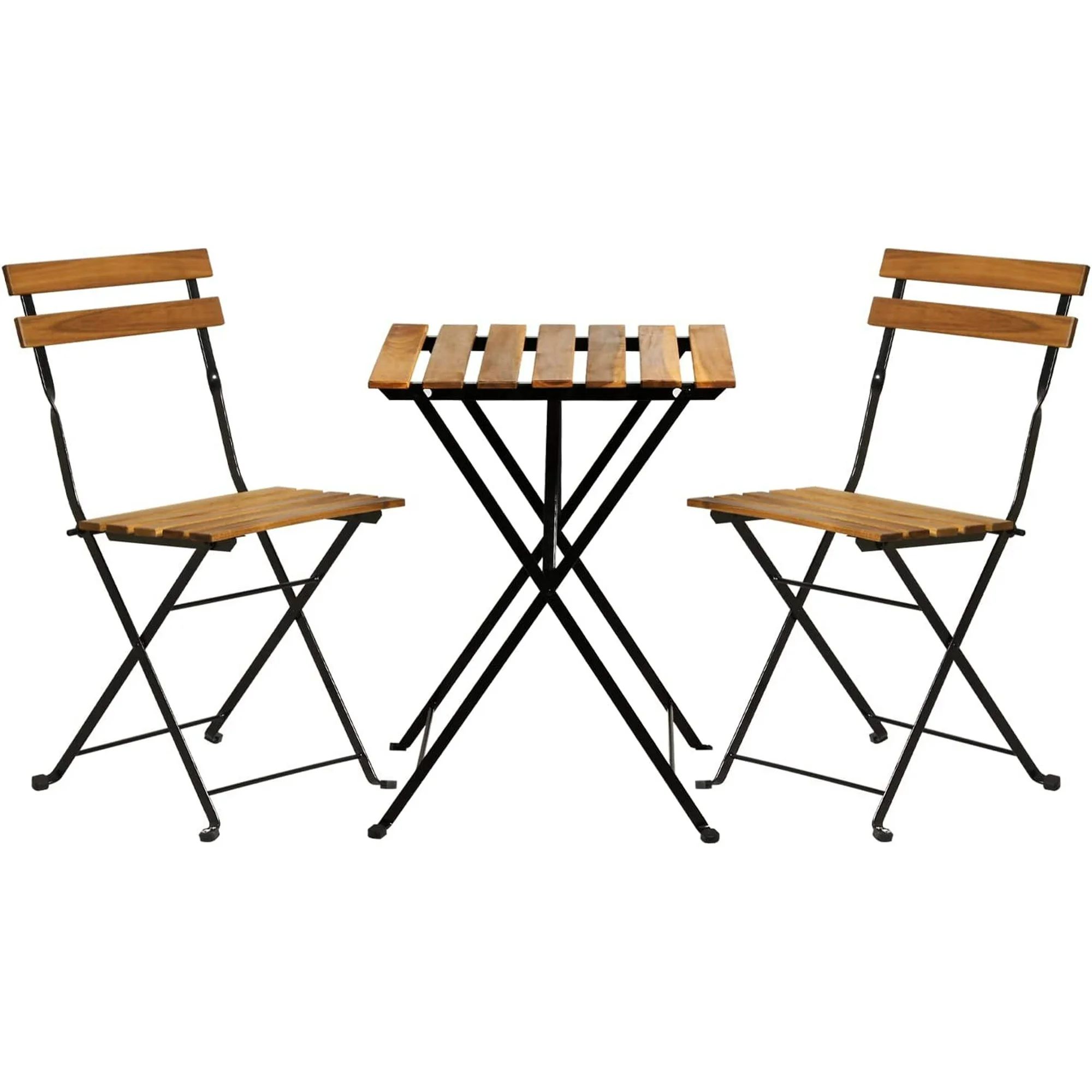 FDW 3-Piece Wood Patio Bistro Set Outdoor Furniture Set Bistro Table Set Patio Bistro Set Small P... | Walmart (US)