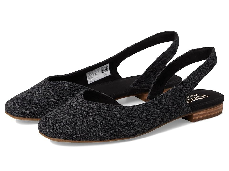 TOMS Alene Women's Dress Flat Shoes Black : 8 B - Medium, Textile | Zappos