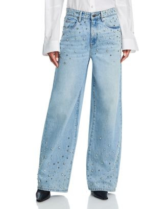High Rise Wide Leg Jeans in Diamonds In The Sky | Bloomingdale's (AU)